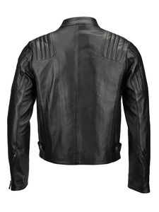 Chaqueta de Cuero Negra para Hombre, Estilo Urbano, de Cuero Vegetal, Resistente al Viento y Ecológica - Product Image 2