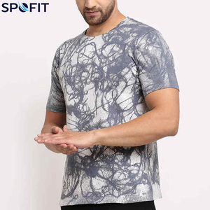 SPOFIT Men's Short Sleeve Printed T-<b>Shirt</b> Slim Fit Quick Dry Knitted Sporty O-Neck <b>100</b>% <b>Polyester</b> Sublimation Transfer Print - Product Image 3