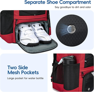 Softball & Baseball Uniform Bags for Women-1680D Material 30-<b>40L</b> Capacity Customizable Color & Size Softback Day <b>Backpack</b> - Product Image 6