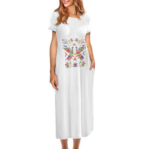 Robes mexicaines traditionnelles en coton, colorées, brodées, en dentelle crochet, à manches longues, vente en gros - Product Image 5