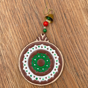 Adorno de Navidad de cuero hecho a mano personalizado, adorno de Navidad de cuero, forma redonda, decoración colgante, adornos de árbol de Navidad para el hogar - Product Image 3