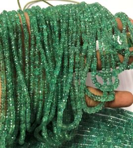 3mm 4mm Natural Green Zambian Emerald Stone Faceted Rondelle <b>Gemstone</b> Beads Strands Jewelry Making Necklace <b>Bracelet</b> DIY Deals - Product Image 3