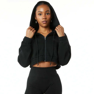 Hoodies personnalisés pour femmes, style streetwear, couleur unie, effet délavé, en coton molletonné, coupe oversize, respirants, anti-plis, OEM en gros - Product Image 4