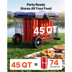 Glacière rigide portable à roulettes 45QT, étanche, garde les aliments au frais pendant 48 heures - Product Image 4