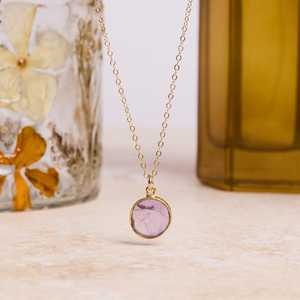 Natural Amethyst Round Gemstone Pendant 925 Silver Vintage Engagement Jewelry <b>Gift</b> for Mom Wife <b>Sister</b> Third Party Certified - Product Image 4