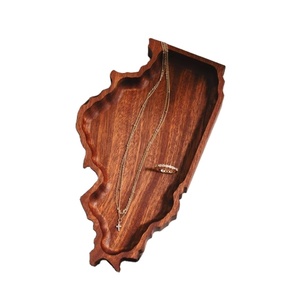 Plateau de service en bois d'acacia à bord côtelé rond, plateau décoratif pour ottoman, plateau à collation en bois moderne minimaliste, table basse rustique - Product Image 1