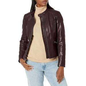 Chaquetas de mujer Faux Leather Quilted Biker Custom Primavera y otoño Chaquetas de mujer Moda Chaqueta corta delgada para mujer - Product Image 3