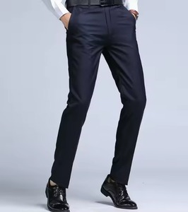 Suit <b>Pants</b> Men Straight Business Office <b>Black</b> Wine Red Plus Size Slim Fit Spring Autumn <b>Work</b> Formal Trousers 100% Polyester - Product Image 6