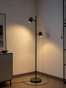 Modern Dual Head LED Floor Lamp with Push <b>Dimmer</b> LED 9Wx2pcs CRI≥80 CT 3000K - Product Image 5