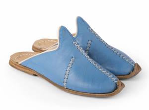 Handmade Leather <b>Slippers</b> - <b>Moroccan</b> Turkish Style Shoes - Product Image 2