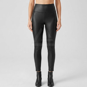 Leggings en cuir pour femmes, pantalons slim extensibles à taille haute, pour un style décontracté, streetwear et tenues de tous les jours - Product Image 3