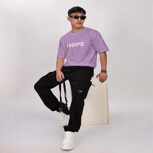 T-shirt vierge surdimensionné à épaules dénudées en coton 100% de 240g de haute qualité avec logo personnalisé pour hommes, vente en gros - Product Image 3