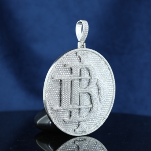 Hip Hop Moissanite Custom Pendant Round Brilliant Cut 925 Sterling Silver Gold Plated VVS Hip Hop Jewelry - Product Image 3