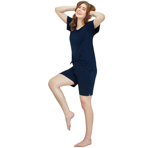 Nuevo Diseño en Tendencia, Conjunto de Dos Piezas para Mujer, Cómodo, Hecho a Medida, 100% Poliéster, Mangas Cortas, Cuello Redondo, Conjunto de Dos Piezas para Uso Casual - Product Image 3