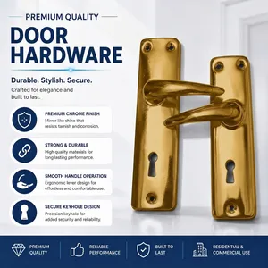Poignée de porte en acier inoxydable KELLTON, étanche, avec bouton poussoir, design moderne, ambidextre, pour salle de bain, salon, chambre à coucher - Product Image 3