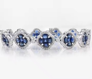 Sparkling Lab-Grown Diamond Bracelet High Quality 18K White Gold Non-Fade Hip Hop Jewelry for Men and Women - Product Image 1