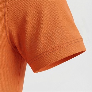 Men's <b>Orange</b> Short Sleeve <b>Polo</b> Shirt Solid Color Knitted Pique Fabric Casual Style Regular Fit - Product Image 6