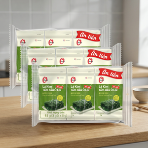 Wholesale O'food Vietnam Traditional Olive Oil Roasted Dried <b>Seaweed</b> <b>Snack</b> 5g | Crispy Laver | 3/9/16 Bundle - Product Image 5