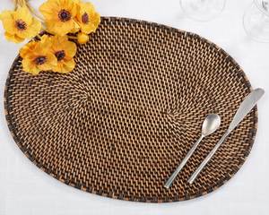 Handmade Bamboo Round <b>Placemat</b> Bohemian Style Natural Weave 450mm Diameter - Product Image 5