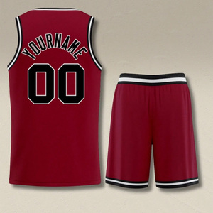 Custom Basketball Jersey And Shorts Set <b>Maroon</b> With Name Number Sublimated Print Breathable Polyester Unisex Adult Teamwear - Product Image 2