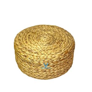 <b>Vintage</b> Living Cotton Water Hyacinth Pouf Natural Woven Ottoman Home Decor Vietnam Manufacturer - Product Image 2