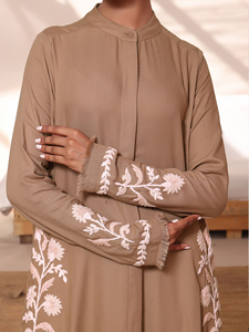 Vestido de Lino de Alta Calidad, Moda Dubái, Color Sólido, Abaya Holgada, Ropa Islámica para Mujer Musulmana, Abaya Lisa para Ramadán y Eid - Product Image 5