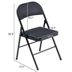 Eleganti 6 Sedie Pieghevoli in Ferro e PVC Nere per Conferenze ed Esposizioni - Product Image 6
