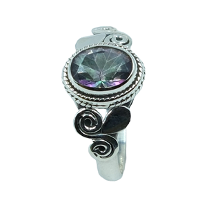 Anillo de Topacio Místico, Anillo de Plata de Ley 925, Anillos de Compromiso y Boda Hechos a Mano para Mujer, Joyería de Topacio Místico, Regalo de Navidad para Ella - Product Image 1