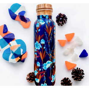 Botella de Agua Ayurvédica de Cobre a Prueba de Fugas con Diseño Esmaltado para Yoga, para Uso con Bebidas - Product Image 2
