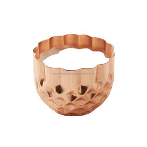 Pot à bougie floral plaqué cuivre OEM ODM conception personnalisée pot de bougie parfumée en gros pot de conteneur de cire de bougie prêt à l'emploi avec logo - Product Image 1