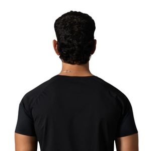 T-shirt de performance noir pour homme, col rond, haut de gamme, pour entraînement, course à pied, gym, sportswear décontracté - Product Image 5