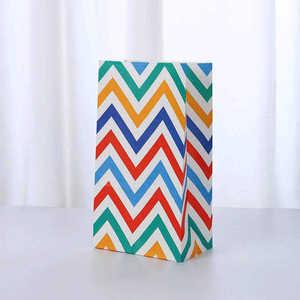 ถุงของขวัญกระดาษพิมพ์ลายสีสันสดใส ลายทาง ลายจุด ลายเชฟรอน สำหรับร้านค้าปลีกและบรรจุภัณฑ์ของขวัญ - Product Image 2