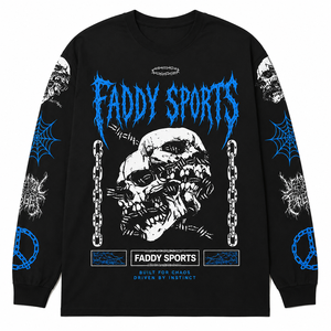 เสื้อยืดแขนยาวโอเวอร์ไซส์สไตล์สตรีทแวร์สำหรับผู้ชาย ผ้าคอตตอนหนานุ่ม พิมพ์ลายกราฟิกหัวกะโหลกสไตล์วินเทจ Y2K โกธิค - Product Image 4