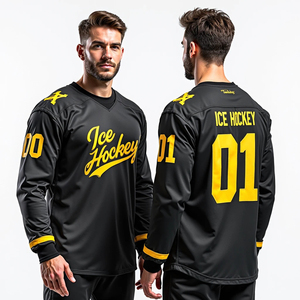 Ice Hockey Uniform Sets Breathable Polyester Custom Logo High Quality Team Sportswear for Men Adults - Product Image 2