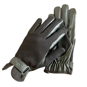 Wear Resistant Full Finger Equestrian Gloves for Men <b>Women</b> with Secure Grip Breathable Mesh <b>Back</b> Synthetic Leather Palm Gloves - Product Image 1