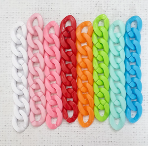 โซ่เชื่อมเรซิ่น มีสีฟ้า/ขาว/แดง/เหลือง/เขียว สำหรับตกแต่งผนังภายใน - Product Image 2