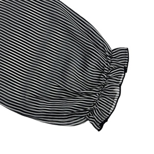 Túnica de algodón abotonada ecológica para mujer, camisa informal de manga larga con festoneado y manga farol, Color azul cielo, moda sencilla bonita - Product Image 3