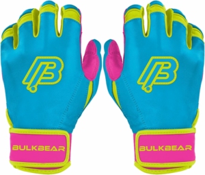 Guantes de Béisbol Profesionales de Cuero con Puño Corto, Unisex, Duraderos, Transpirables, Ligeros, con Cierre de Velcro, Bulkbear - Product Image 1