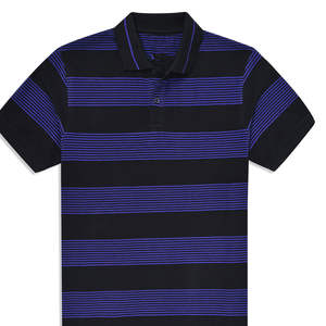 Camiseta Polo Negra y Morada para Hombre, Diseño de Rayas Horizontales, Transpirable, de Algodón, Informal, de Manga Corta, para Golf, Tenis, Verano - Product Image 3