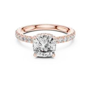 Bague de fiançailles unisexe en or massif 18 carats avec diamant de laboratoire taille coussin de 1,5 carat et halo caché, idéale pour un mariage de luxe - Product Image 5