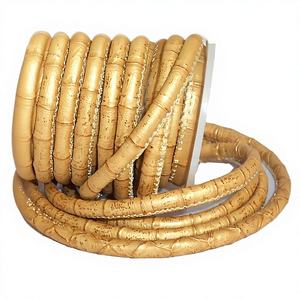 Cordón de cuero de piel de oveja auténtica de tendencia, cordón de cuero cosido a precio al por mayor para accesorios y componentes de joyería - Product Image 1