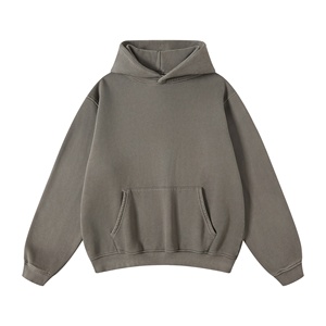 Vente en gros Sweat à capuche épais 450 GSM, coupe oversize et carrée, en molleton de coton, épaules tombantes, poche kangourou, style streetwear et décontracté - Product Image 2