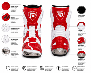 Bicicleta de Ejercicio Dumela Roja y Blanca, Cuero Genuino Transpirable e Impermeable, Protección para Todas las Estaciones, Entrenamiento Deportivo, Color Personalizado - Product Image 6