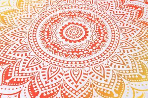 Tapiz Redondo para Colgar en la Pared, Estilo Hippie, Mandala, Bohemio, Indio, Mantel de 70 Pulgadas (178 cm), Rojo Fuego, Decoración Boho para el Hogar - Product Image 4