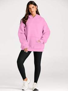 Sudaderas Extra Grandes Personalizadas para Mujer, Color Sólido, Hombros Caídos, Logotipo Impreso, Proveedor OEM con MOQ Bajo - Product Image 3