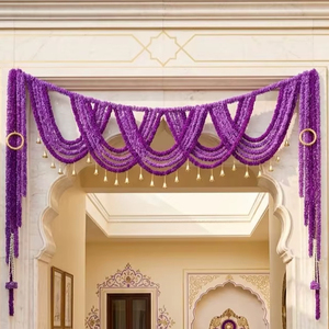 Beautiful Purple Color Fabric Bandarwar/Toran/ Door Valance For South Indian Wedding Theme Decoration - Product Image 1
