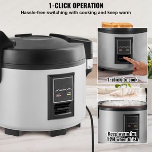 Cuociriso Commerciale da 70 Tazze con Pentola Interna Antiaderente da 15,85 Qt/15 Litri, Cuociriso a Cottura Rapida e Scaldavivande per Cottura su Larga Scala - Product Image 6