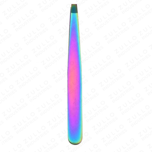 Juego de 4 Pinzas para Cejas de Acero Inoxidable Color Arcoíris, Color Personalizado, Punta Inclinada Profesional, Herramienta de Belleza para Dar Forma a las Cejas, OEM - Product Image 2
