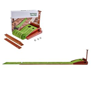 Tappetino da Golf Orientato a Sinistra con 2 Buche per Allenamento Indoor, Anti-Piega, Set Mini Golf con Ritorno Automatico della Palla e Allineamento per Casa - Product Image 1