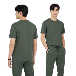 Conjunto de Uniforme Médico Unisex de Manga Corta, Pantalones Jogger, Spandex/Algodón, Disponible, Diseño Cómodo y con Movilidad - Product Image 1